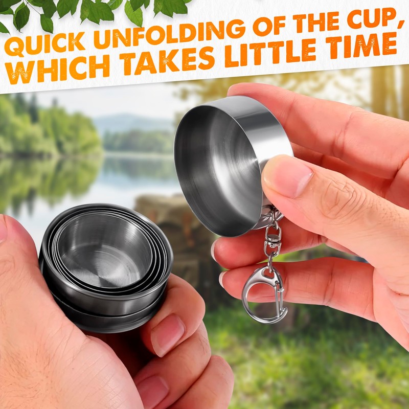 Collapsible Travel Cup with Lid 2.5Oz (75ml) - Leak-Proof Сollapsible