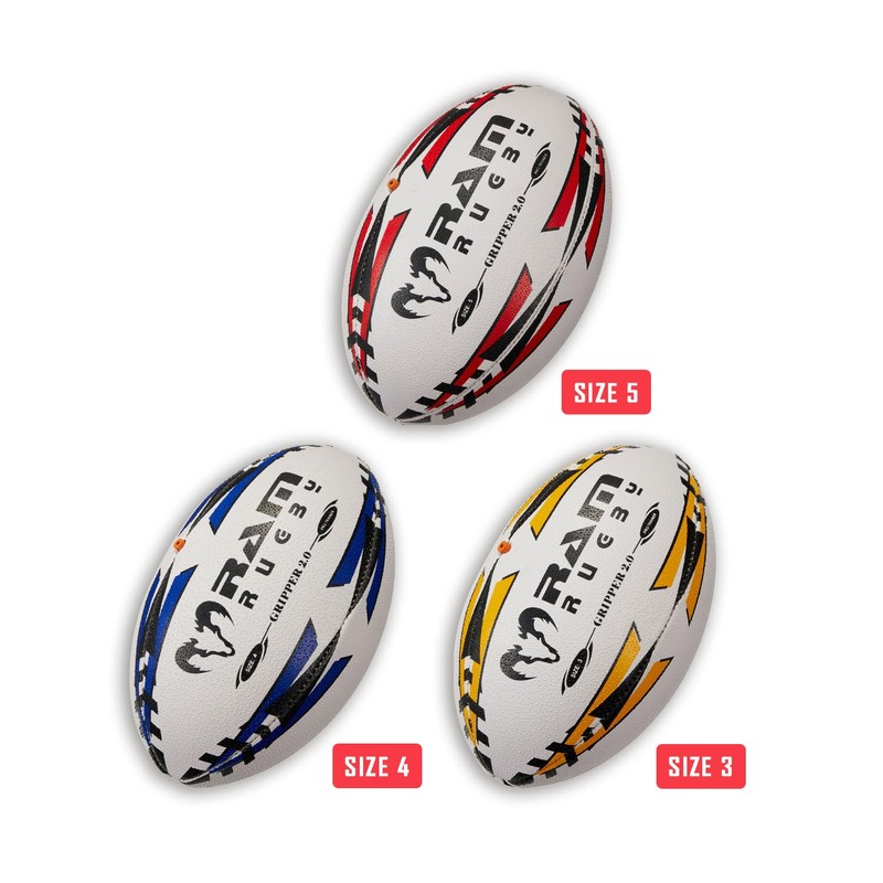 Ram Rugby Gripper 2.0 Pro Trainer Rugby Ball - Hand-stitched