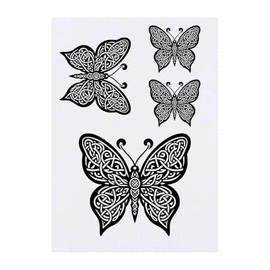 4 x 'Celtic Butterfly' Temporary Tattoos - Water Resistant, Skin-Safe, Non-Toxic Transfers, Mixed Sizes (TO00085168)