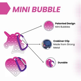 Stylus Worldwide Mini Micro Pop It Fidget Toy 2 Pack (Heart and Unicorn)