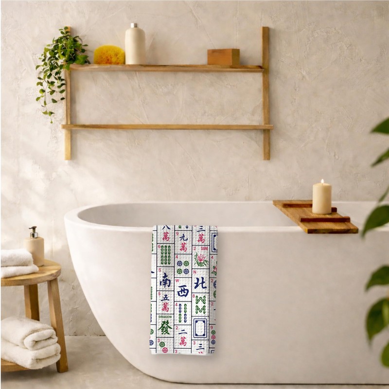 Mahjong Lover Player Gifts Kitchen Bathroom Hand Towels 16x24 Inch