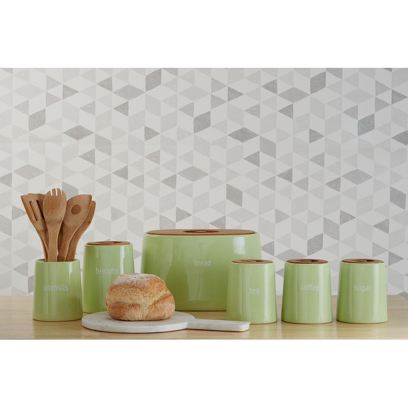 Premier Housewares Tea Canister, Container, Dolomite - Green