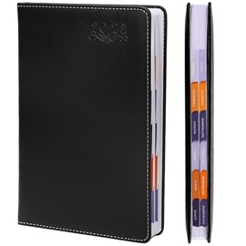 AXIDUN Agenda 2026,Incluye Horarios Diarios, Semanales y Mensuales, Una Hoja por Día, Tamaño A5 (21x 14,5 cm), Pasta Gruesa, Papel de Alta Resistencia y Calidad Premium, Diseño Diario por Hora, Perfecta para Regalo (Negro)