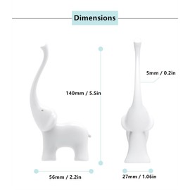 Fantes Elephant Ring Holder Organiser, Home Decor Ring Stand for Bedroom Living Room, 100% Melamine Material, Ceramic-like (Elephant)