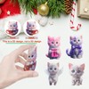 5 PCS Ideas 2D Acrylic Christmas Cat Ornament Small Cute