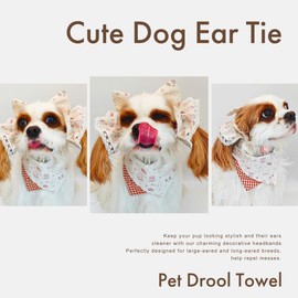 Soft Cotton Dog Headband for Cocker Spaniel, Cavalier, Springer - Adjustable Bow Pet Hair Accessory (Dog Bow Pink)