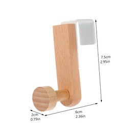 LABRIMP 2pcs Door Hook Rustic Wooden Hooks Wooden Coat Rack Behind Door Hanger Bamboo Coat Rack Natural Wooden Coat Hooks Over Door Towel Rack White Iron Japanese-Style Hat Hook