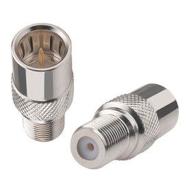 Coax Quick Connector Quick Push On Male to F Female Adapter F Type Male to Female Extender Push on Connector for RG6 Coaxial Cable,Antenna, RVs, Satellite Receiver and Camping TV Connection Pack of 2