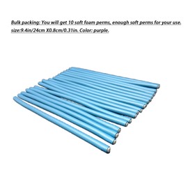 MEYIART 10 Pcs 9.45'' Blue Flexible Curling Rods Twist Foam Hair Rollers Soft Foam No Heat Hair Rods Rollers Curler for Women with Long and Short Hair (Blue, 0.31 x 9.45in)