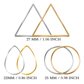 Earrings Beading Hoop for Jewelry Making, FANMAOUS Earrings Findings Hoops Earring Charms Open Bezel Pendant Frame for DIY Craft,Earring Necklace,Crafts Supplies (Triangle/Round/Teardrop)