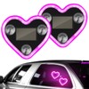 2Pcs Car LED Ambient Light, Solar Powered Heart Shape Lights,