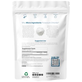 Potassium Chloride Powder, 1 KG (35 Ounce) | Salt Substitute & Essential Hydration Electrolyte Supplement | Supports Mineral Balance, Heart, Joint, and Immune Health | Filler Free, Dissolves Easily
