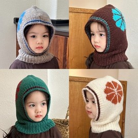Boys' Winter Balaclava Hat with Colorful Scarf for Kids, LF1444, One Size/52cm (Ages 2-6) Set A754 Green 4ea