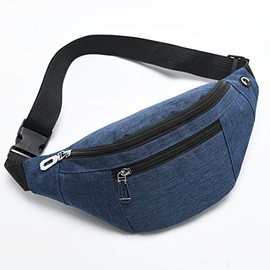 Fanny Pack for Men & Women, Fashion Waterproof Waist Packs with Adjustable Belt, Casual Bag Bum Bags for Travel Sports Running. (2-Dark Blue)
