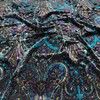 Nirvana Temple Print Burnout Velvet Fabric by The Yard by