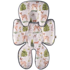 Deppon Infant Car Seat Insert, Baby Carseat Head Body Support for Newborn Girls Boys, 2-in-1 Reversible Extra Soft Baby Car Seat Cushion for Carseats, Strollers, Bouncer Swing, Woodland Animal