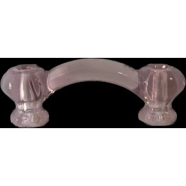 Unbranded Vintage Hexagonal Glass Handles For Cabinets Furniture Drawer 3" Center - Lite Amethyst