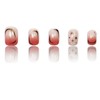 Short Press on Nails Square Fake Nails Ombre Red False