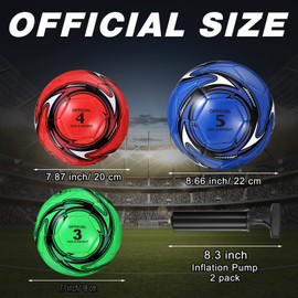Glimin 12 Pcs Operation Christmas Deflated Soccer Balls with Pumps Bulk Official Size 3 4 5 Machine Stitched Soccer Ball for Outside Sports Training Charity Donation Supplies Xmas Gifts(Size 3)