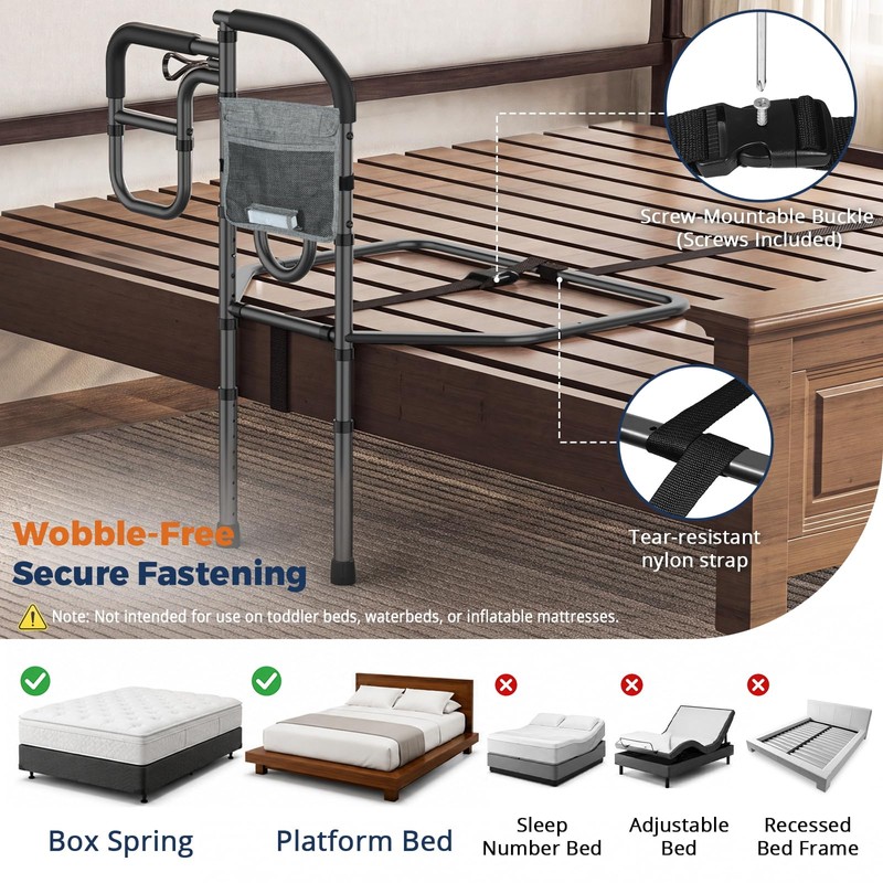 FITGOT Bed Rails for Elderly Adults Safety, 400lb Assist Rail