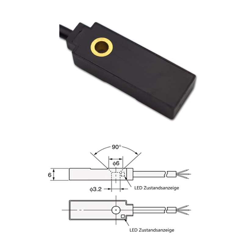 Inductive Sensor PNP NC Compact Design IP65 3 mm Inductive