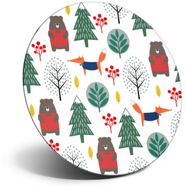 Destination Vinyl ltd Magnet for Refrigerator, Fridge - Cute Woodland Animal Forest Woods for Office, Cabinet and Whiteboard, Magnetic Stickers, 8498