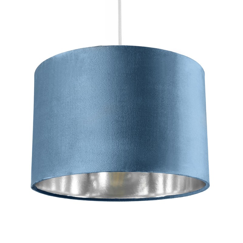 CGC Lighting Modern Velvet 30cm Drum Ceiling Lamp Shade Pendant