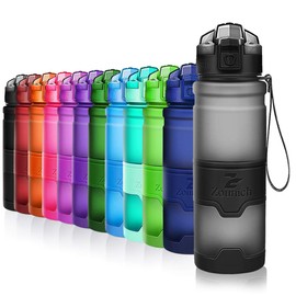 Zounich Sport Water Bottle BPA-Free Leak-Proof Water Bottle 380 ml/500 ml/700 ml/1 Litre Plastic Suitable for Jogging, Biking, Children’s School, Open with One Hand Water Bottle Filter