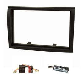 tomzz Audio 2440-007 Double DIN Radio Fascia Set Compatible with Peugeot Boxer Black with Radio Adapter ISO DIN Antenna Adapter