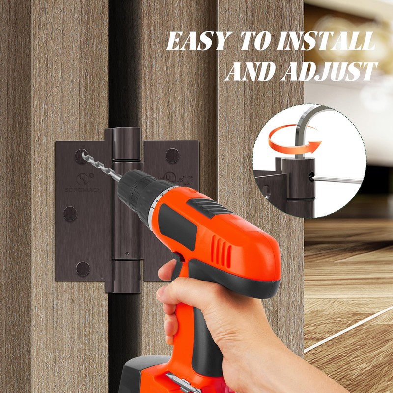 3 Pack Self Closing Door Hinges 3.5 inch Oil Rubbed