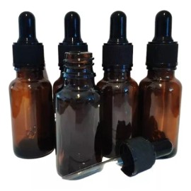 Meliars Frasco Gotero 20 Ml Ambar Bulbo Negro Cristal (100 Piezas)