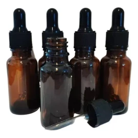 Meliars Frasco Gotero 20 Ml Ambar Bulbo Negro Cristal (100 Piezas)