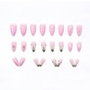 24Pcs Flower Press on Nails Medium Almond Fake Nails 3D