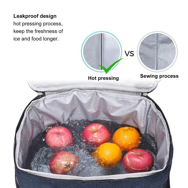 Lunch Bag 10L Collapsible Adjustable Strap Leakproof Portable Handle Insulated