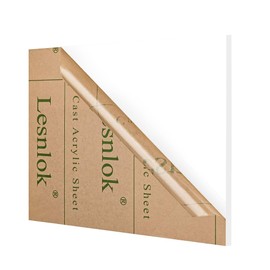 Lesnlok Matte White Acrylic Sheets 1/4 inch Thick 6mm 1 Pieces 8 x 12 Frosting Plexiglass Sheet,Suitable for Painting, Handicrafts, DIY Display Projects (1, Matte White, 8 x 12 x 1/4)