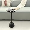 21" Metal Modern Round Side Table, Matte Black