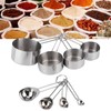 8Pcs/Set Stainless Steel Measuring Cup Spoon with Scales Kitchen Cooking