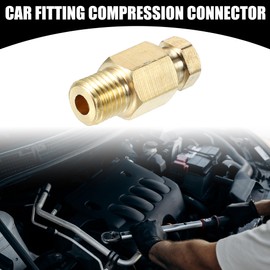 Partuto 1 Pc M8x1 Universal Brass Fitting Compression - Car Fitting Connector Adapter Fit 4mm - Brass Gold Tone