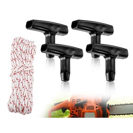 KAPSING Starter Rope 10 m 3.0 mm with 4 Pieces Starter Handle for Lawnmower Chainsaw Trimmer, Lawn Mower Starter Cord Rope, Accessories for Lawnmowers