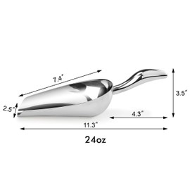(710ml Stainless Steel) - New Star Foodservice 1028539 Stainless Steel Bar Ice Flour Utility Scoop, 710ml