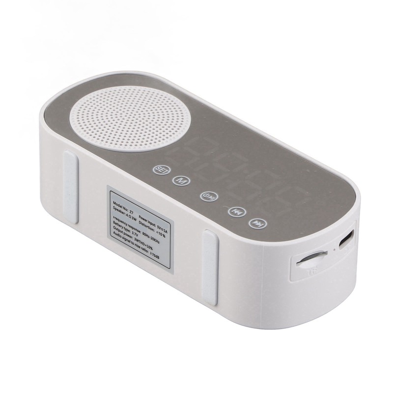 Digital Alarm Clock HIFI FM Radio Rechargeable Bluetooth 5.0 Speaker