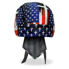 Hot Leathers HWH1120 Flag Cross Headwrap - One Size Multi