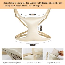 ROYALAY Chest Wrinkles from Side Sleeping,Breast Support Pillow with Adjustable Thickness,Silk Breast Pillow for Chest Wrinkles Prevention,Breastfeeding Pillows breast friend nursing pillow(champagne)