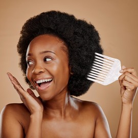 VOCOSTE Wide Tooth Afro Hair Pick Comb Hair Styling Tools for Men Women Plastic 12.2cm White