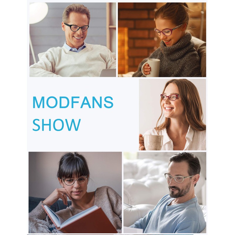 MODFANS - Gafas de lectura progresivas multifocales 1.5 Cateye, anteojos