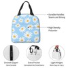 Pretty Floral Daisy Light Blue Lunch Bag Insulated Lunch Box