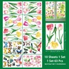 Konsait 9 Sheets Spring Flower Window Clings, Large Removable Butterfly
