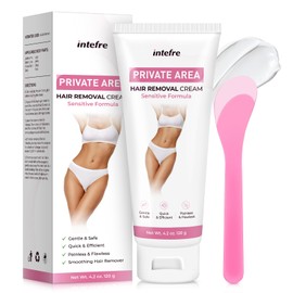 Hair Removal Cream for Women: Painless Depilatory Cream for Bikini Line, Private Areas, Body, Legs, Arms, Underarms, All Skin Types, Gentle & Quick, 120g