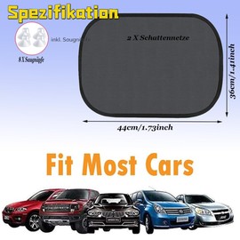 STFYUG Sonnenschutz Auto Baby, Autofenster Sonnenschutz Kinder, Sonnenblende Auto Kinder, Autoscheiben Sonnenblende Kinder, Autosonnenschutz Baby mit 8 Saugnapf, Uv-Schutz, Verdunklung