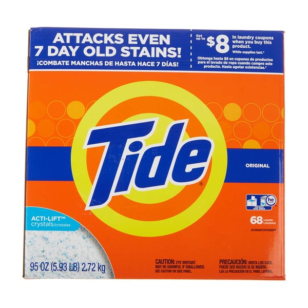 Tide Original HE Turbo Powder Laundry Detergent, 68 Loads, 95 Oz